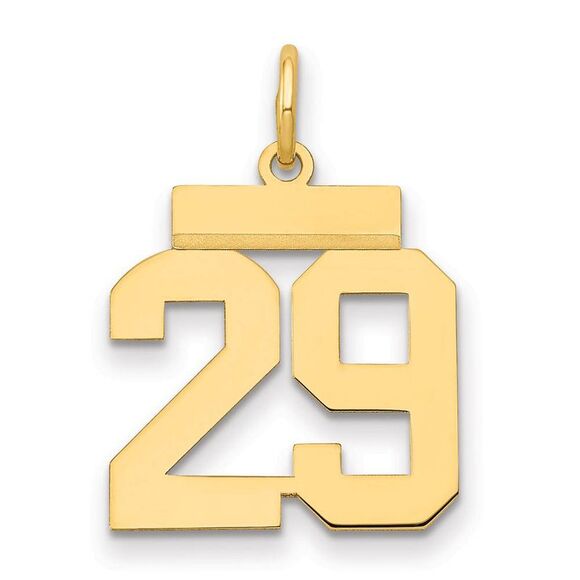 14k Yellow Gold, Athletic Collection, Small Polished Number...